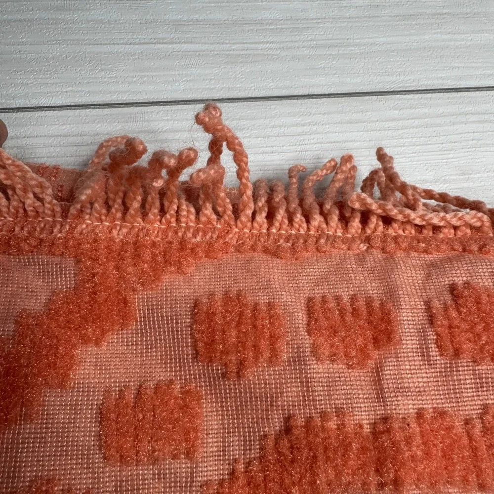 Vintage Coral Tufted Bed Spread Full Size 100 Percent Polyester Retro Home Decor